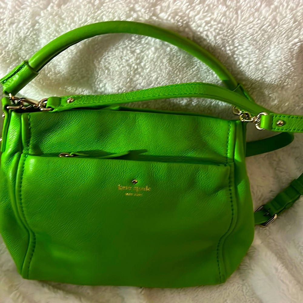 Lime green Kate spade purse.